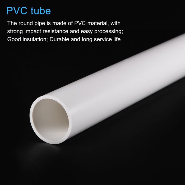 sourcing map Tubo in PVC, diametro interno 50 mm x diametro esterno 58 mm, lungo 0,9 m, in vinile trasparente, tubo dell'acqua flessibile in plastica leggera per acquaponica, tubo dell'aria