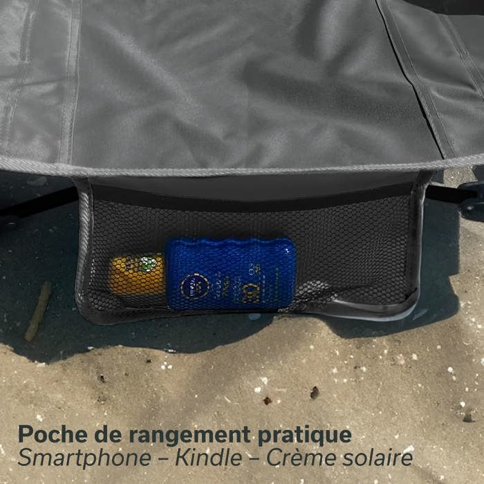 Chaise De Plage Pliante Skandika - Dossier Mesh, Porte-Gobelet, Support 136kg - Pour Camping Et Jardin