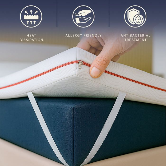 Surmatelas 140x200 Cm 5cm Twirest Mousse Confortable - Housse Respirante Lavable, Antidérapant Pour Lit, Canapé-Lit, Caravane
