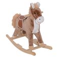 Cheval à bascule cowboy marron - HOMCOM - 330-090 - Mixte - Enfant - 3 ans-0