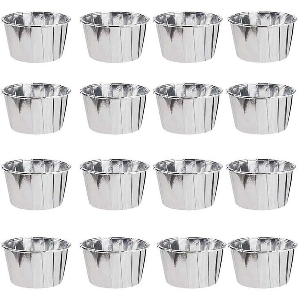 50 Pièces Mini Tasse en Papier d'Aluminium Caissettes Cupcakes Tasses de Cuisson Moules de Cuisson en Papier d'aluminium Moules à Muffins Jetables pour Fête de Mariage Anniversaire 