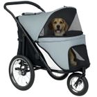 Poussette pour chien 3 roues - PawHut - pliage facile - sac de rangement - coussin - laisse de sécurité - gris