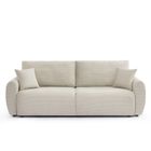 BAÏTA Canapé droit convertible 3 places DANILO velours côtelé beige