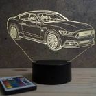 Lampe de chevet veilleuse - JNB-MAKER - Ford Mustang GT 2016 - Télécommande - 16 couleurs - Design contemporain