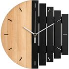 HOMYL Horloge murale de style vintage de 12 pouces Marques non numériques Design Horloge murale ronde décorative en bois de Beige Noir