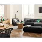 LISA DESIGN Onyx - canapé modulable d'angle droit - 5 places - en velours côtelé - Gris foncé