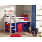VIPACK Lit enfant mezzanine + housse Domino blanc - PINO