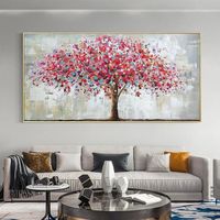 Tableau abstrait d'arbre de vie sur toile, affiche d'art mural, peinture imprimée colorée,décoration de maison, 70x140cm,sans cadre