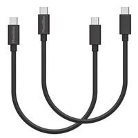 Lot 2 Cables 20cm USB-C USB-C Noir pour Samsung Galaxy S10 / S10+ / S10 Plus / S10e Phonillico®