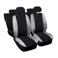 Lupex Shop Housses de siège auto compatibles pour Punto Noir Gris Clair