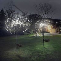 Lampe Solaire Exterieur Jardin, 120 LED Lumières de feu d'artifice solaire 40 Fils de cuivre Guirlande lumineuse DIY pour Parte A303