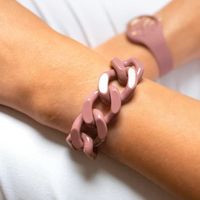 Bracelet Mailles XL de Couleur pour Femmes Fermé dune Médaille Dorée - ICE
