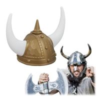 Casque de Viking - RELAXDAYS - Gallier Helm - Or/Blanc - Accessoire de costume pour adulte
