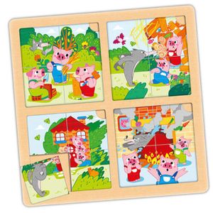 PUZZLE Jeu de puzzle-séquences les 3 petits cochons Cendr