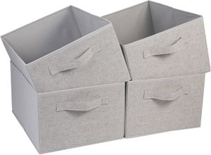 BAC DE RANGEMENT OUTILS Lot de 4 bacs de rangement pliables en tissu avec poignes pour la maison et le bureau gris 391 x 29 x 201 cmm11384