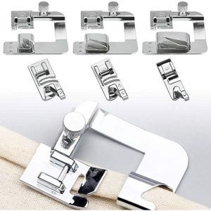 YEQIN Pied presseur pour ourlet roulé, 2 tailles, 4 mm, 6 mm, pour machine à coudre Singer, Brother, pied à tige basse