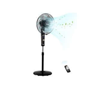 Ventilateur Sur Pied Oscillant 45W - Silencieux Avec 3 Vitesses, Hauteur 33.46 Pouces Noir