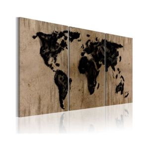 Tableau Carte Du Monde 80x50 Cm Impression Sur Toile