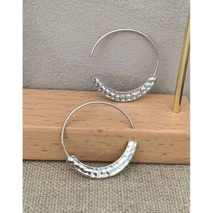 Boucles D'oreilles Créoles Ovales En Argent Massif Avec Zirconiums Roses - Ouvertes - Occasion