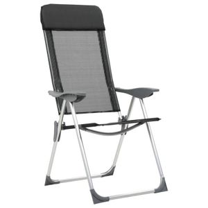 CHAISE DE CAMPING Chaise pliante de camping 2 pcs Noir Aluminium DIOCHE7049492595581