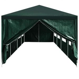 KIOSQUE - GAZEBO Portes de tente de réception Auvents abris 295 x 195 cm 2 pcs avec fermeture éclair 100 % Polyéthylène Vert  SIB-9112571165475