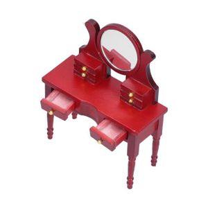 MAISON POUPÉE Pwshymi table miniature de maison de poupée Pwshymi commode de maison de poupée Coiffeuse de maison de poupée échelle jeux peluche