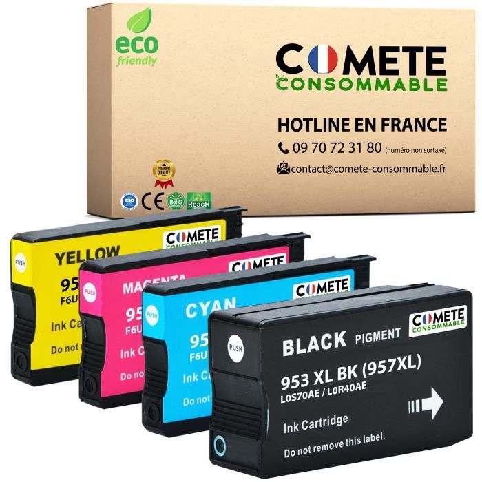 HP 953 Pack de 4 cartouches d'encre Noir/Cyan/Magenta/Jaune authentiques -  HP Store France