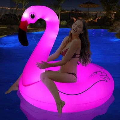 Anneau De Piscine Gonflable Géant 55 Cm - Forme Flamant Rose - Jeu D'eau Pour Enfants