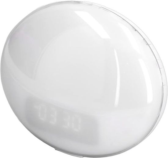 REVEIL SIMULATEUR D'AUBE-Blanc Réveil Numérique LED Avec Double Alarme
