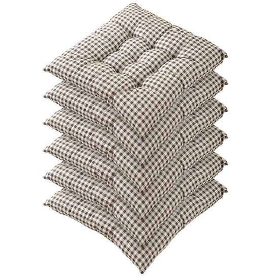Lot De 2 Coussins De Siège 40x40 Cm - Galettes Pour Chaises Intérieur/extérieur Avec Attaches, Tissu Polyester