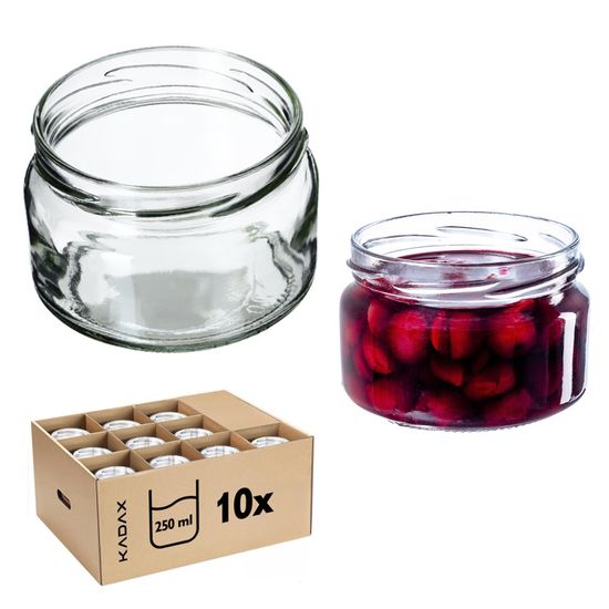 KADAX Lot De 20 Bocaux 200 Ml Avec Couvercles à Vis 66 Mm – Bocaux à Dessert à Parois épaisses, Hermétiques, Lavables Au Lave-vaisselle, Idéaux Pour