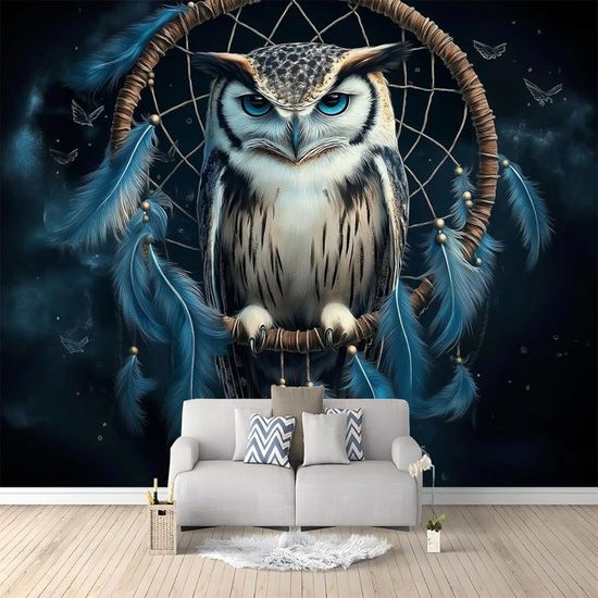Poster Mural Vintage William Morris 60x90 Cm - Motif Hibou Et Fleurs, Décoration Salon, Style Bohème Rétro