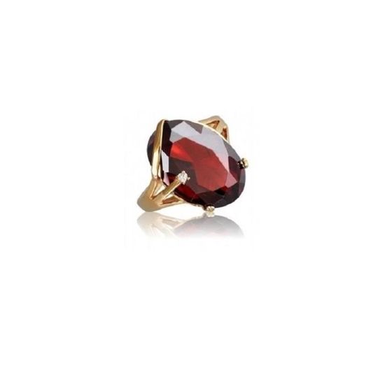 NEW Bague Sertie RUBIS et Zirconium en Plaqué OR NEUF T 60