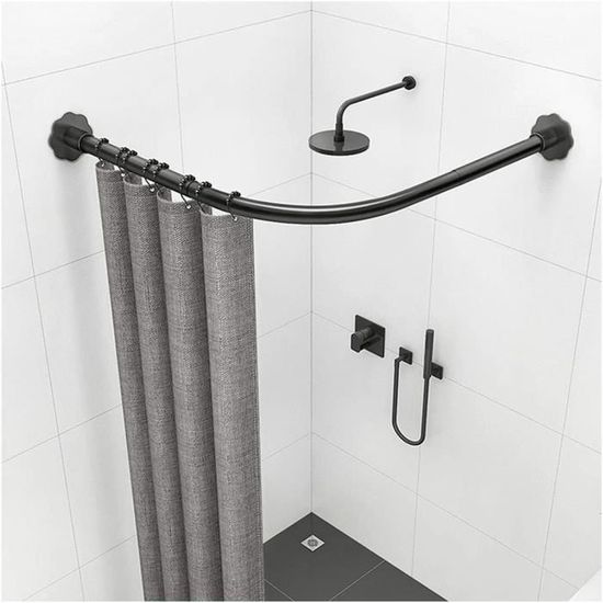 Tringle à Rideau De Douche Sans Perçage - Réglable 74-231cm, Acier Inoxydable, Support 12kg - Argenté