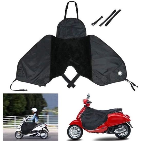 Rouge - Juste de tablier de jambe de moto noire, Manchons de guidon
