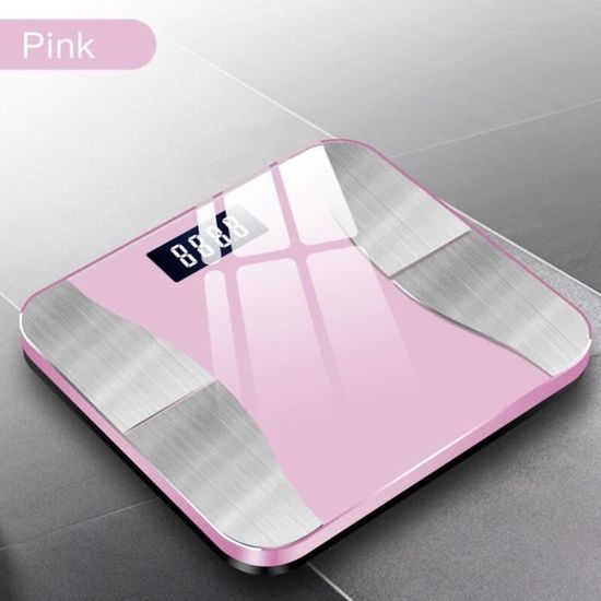 Pèse-Personne - Balance de graisse intelligente - Bluetooth - Famille - Jardin - Type pink