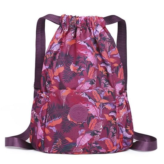 Sac à Dos Avec Cordon De Serrage Imprimé Hiéroglyphes égyptiens - Taille 36x42 Cm - Polyester Léger Et Lavable - Pour Sport, Voyage, Plage - Homme Et Femme - 7