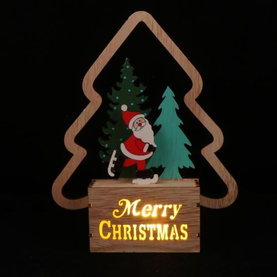 1pc xmas en bois LED lumière décoration créative cadeau de Noël de orner guirlande lumineuse d'exterieur luminaire d'exterieur