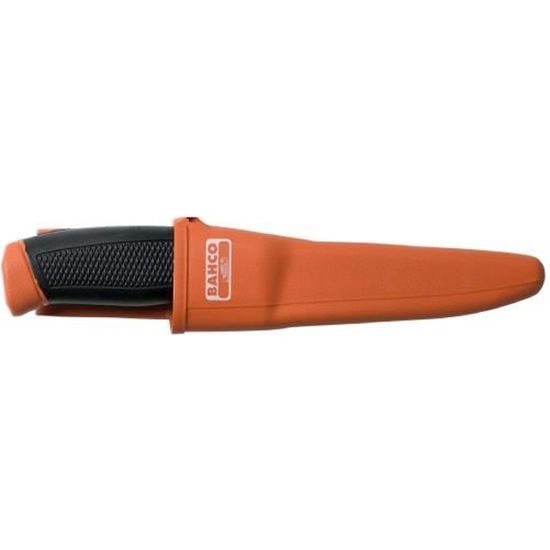 Bikain - Couteau Multi-Usages 21 Cm Ultra-Résistant | Lame Inox 10 Cm + Manche Grip Caoutchouté + Étui Cuir Rouge Premium – Parfait Pour Jardinage, Bricolage & Plein Air