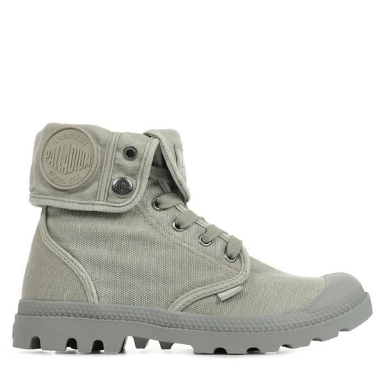 Bottes Palladium Baggy Femme Gris Textile Lacets
