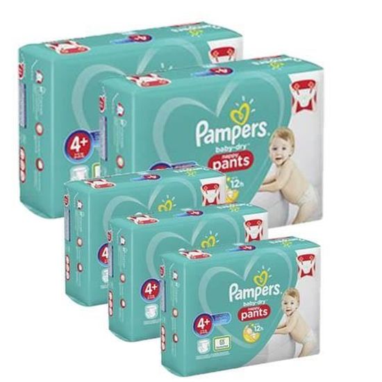198 Couches Pampers Baby Dry Pants taille 4+