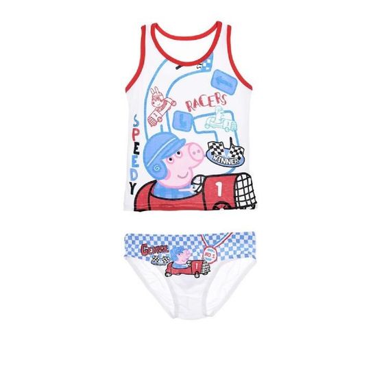 Peppa Pig Lot de 2 Pyjamas Garçon George Pig Bleu et Gris 2-3 Ans