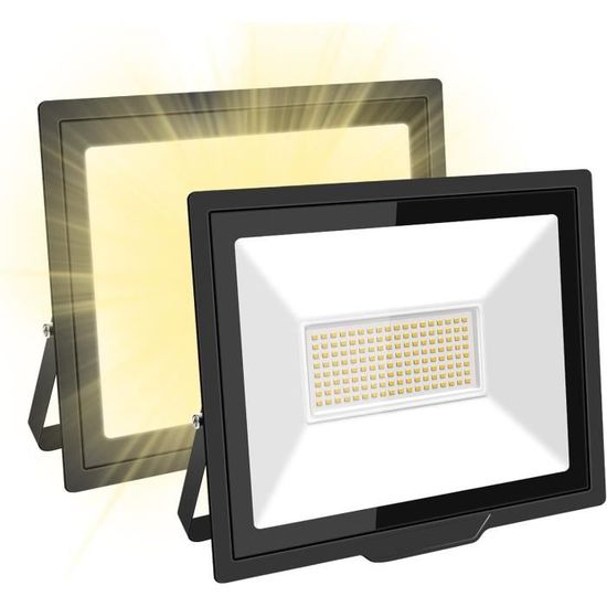 YIQIBRO 100W Projecteur LED Exterieur Detecteur De Mouvement 1 Pièces - 10000LM IP67 Étanche Spot LED Extérieur Detecteur De Mouvement, 7000K Blanc Froid Eclairage Exterieur Avec Détecteur Jardin