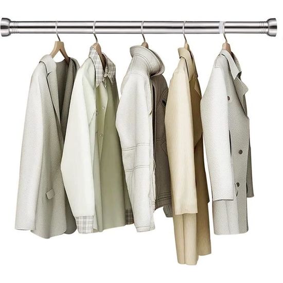 PRETYZOOM Lot De 2 Tringles à Vêtements Extensibles Rétractables - Rail Coulissant Pour Placard Sans Perçage - Organisation Et Séchage