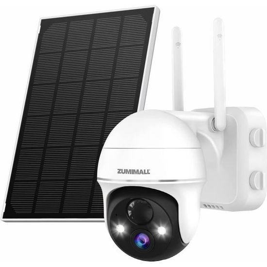 Caméra De Surveillance Solaire WiFi Extérieure - 3MP, Détection Humaine, Vision Nocturne, 360°