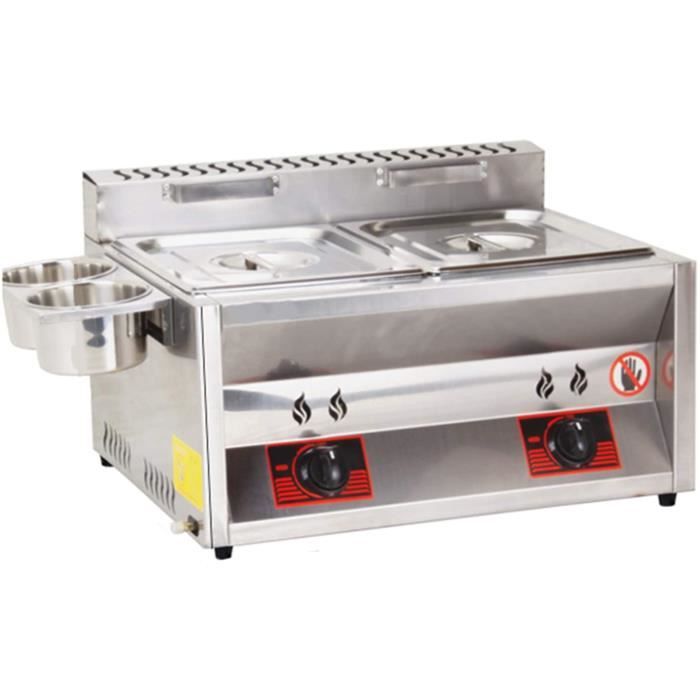 Friteuse à Gaz Professionnelle Double Bain - Capacité 10L/20L/30L - En Acier Inoxydable Avec 2 Paniers - Pour Restaurant, Snack - 6