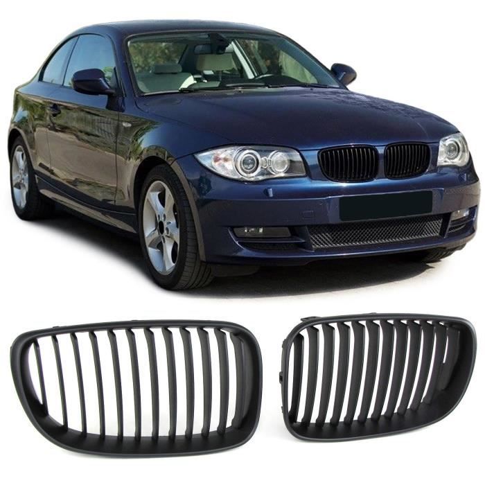 2 GRILLE DE CALANDRE NOIR MAT BMW SERIE 1 E81 E82 E87 E88 PHASE 2 DE 2007 A 2011