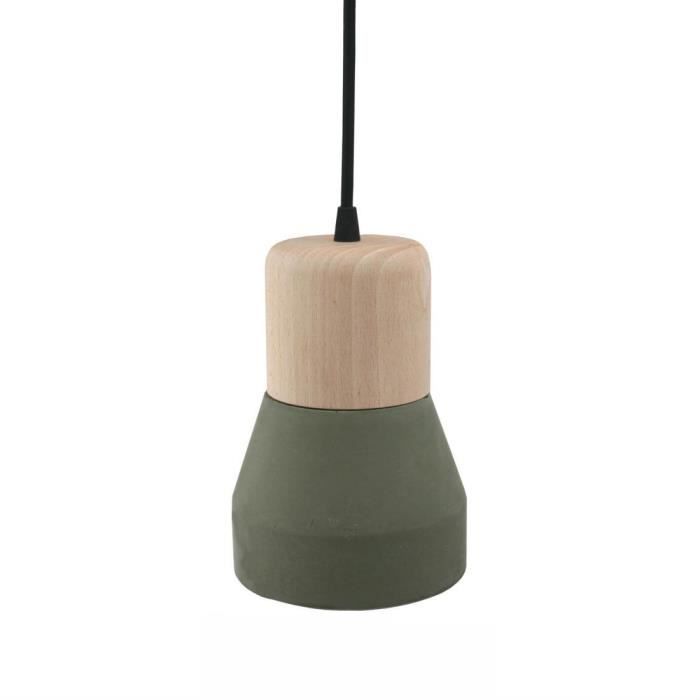 CEMENT WOOD- Suspension Béton/Bois H18cm kaki Specimen Editions - designé par Decha Archjananun / Thinkk Studio
