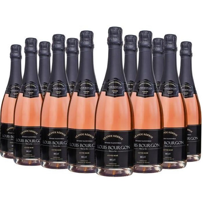 Pack 12 Louis Bourgon Grande Réserve Brut Cuvée Rosé 0,75L