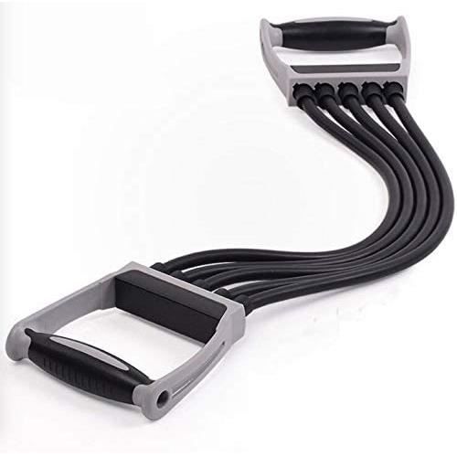 Extenseur de poitrine à 5 tubes pour homme - Corde élastique pour musculation des bras - Appareil de fitness à la maison